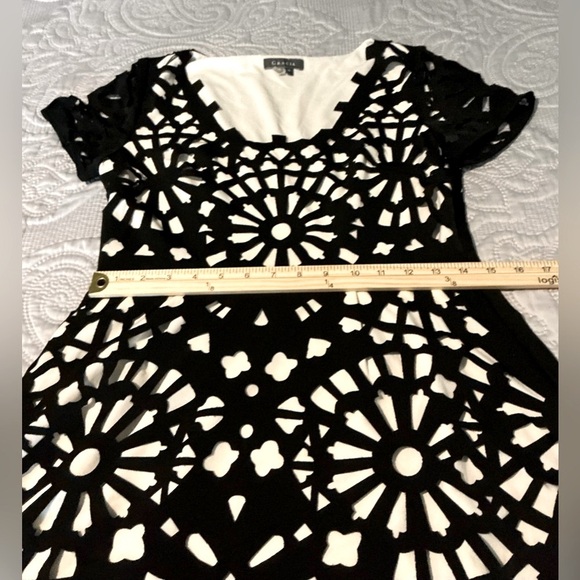 Gracia Black Fit and Flare Mini Dress Scoop Neck Cocktail - Picture 5 of 8